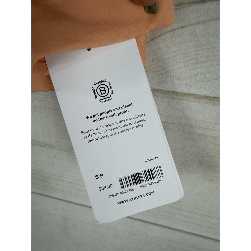 Athleta Sports Bra Womens Small Petite Peach Asana Crossback Padded Yoga - Picture 7 of 8